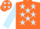 Silk - Orange, Light Blue stars, sleeves and stars on cap
