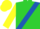 Silk - Lime Green, Royal Blue Dot Sash, Yellow Sleeves, Yellow Cap