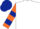 Silk - White, Orange and Dark Blue hooped sleeves, Dark Blue cap