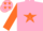 Silk - Pink, orange star, pink stars on orange sleeves