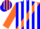 Silk - Blue, Orange Sash, White Stripes on Orange Sleeves