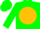 Silk - Green, Gold disc, Green 'G', Gold Circle on S