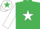 Silk - EMERALD GREEN, white star, white sleeves, emerald green armlet, white cap, emerald green star