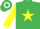 Silk - EMERALD GREEN, yellow star & sleeves, emerald green & white hooped cap