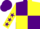 Silk - Purple and Yellow (quartered), Yellow sleeves, Purple stars, Purple cap