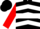 Silk - BLACK, White Hoop, White Chevrons on Red Slvs