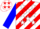 Silk - White, Red Diagonal Stripes, White Stars on Blue Sleeves, B