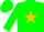 Silk - GREEN, Gold Star, Green Bars on Gold