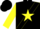 Silk - Black, Yellow Star Sash, Yellow Star on Sleeves, Bl