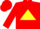 Silk - Red, Yellow Triangle, Yellow Band on Sleeves, Red Cap