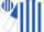 Silk - WHITE & ROYAL BLUE STRIPES, royal blue & white halved sleeves, white & royal blue striped cap