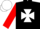 Silk - Black, White Maltese cross, Red sleeves, White cap