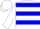 Silk - White, Blue Hoops and 'VI', Blue Bars on White Sleeves, White C