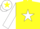 Silk - Yellow, White star and sleeves, White cap, Yellow star