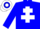 Silk - Blue, White Cross of Lorraine, hooped cap