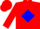 Silk - Red, Blue Double Diamond Frame, B