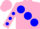 Silk - Pink, Blue large spots, Blue spots Sleeves