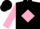 Silk - Black, Pink Diamond Framed H, Pink Bars on Sleeves, Black Cap