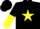 Silk - Black, Yellow star, halved sleeves
