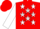 Silk - Red,Red, Five White Stars, White Star on Sleeves,