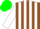 Silk - Brown, Dark Green Belt, White Stripes on Sleeves, Green Cap