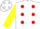 Silk - WHITE Red spots Yellow sleeves