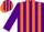Silk - PURPLE and ORANGE stripes, PURPLE sleeves