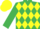 Silk - EMERALD GREEN & YELLOW DIAMONDS, yellow cap