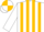 Silk - White and Gold stripes, quartered cap