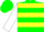 Silk - Green, Yellow Hoops, Yellow Band on White Sleeves, Green and Whit