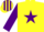 Silk - YELLOW, purple star & sleeves, striped cap