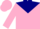 Silk - Pink, Navy Blue Triangular Yoke, Pink & Navy B