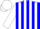 Silk - Blue, White Stripes, White Bars on Sleeves, White Cap
