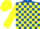 Silk - Royal Blue and Yellow Quarters, Blue and Yellow Blocks on Sleeves, Yellow Cap