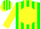 Silk - Green, Green Cat on Yellow disc, Yellow Stripes on Sleev