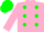 Silk - Pink, Green spots, Green Cap