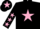 Silk - Black, Pink star and stars on sleeves, Black cap, Pink star