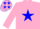 Silk - Pink, Blue star, Pink sleeves, Pink cap with Blue stars
