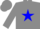 Silk - grey, Blue Star, Blue and grey Diagonal Quarter