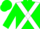 Silk - Green, White cross belts, Green Chevrons on Sleeves, Green Cap