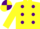 Silk - YELLOW, purple spots, quartered cap