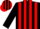 Silk - BLACK, Red Square Framed 'G', Red Stripes on Black Slvs