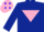 Silk - DARK BLUE, pink inverted triangle, pink cap, dk. blue diamonds