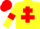 Silk - Yellow, Red cross of Lorraine and armlets, Red cap