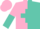 Silk - Hot Pink, Turquoise Cross, Pink and Turquoise Halved
