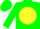 Silk - Green, Green 'R' on Yellow disc, Green Sleeves, Green Cap