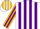 Silk - White, Gold Trim on Purple JJ, Gold & Purple Stripes on Black S