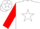 Silk - White, Red 'AR', White Star on Red Sleeves, White Ca