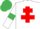 Silk - White, Red Cross of Lorraine, White sleeves, Emerald Green armlets, Emerald Green cap