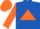 Silk - Royal Blue, Orange Triangle, Blue Bars on Orange Sleeves, Blue and Orange Cap